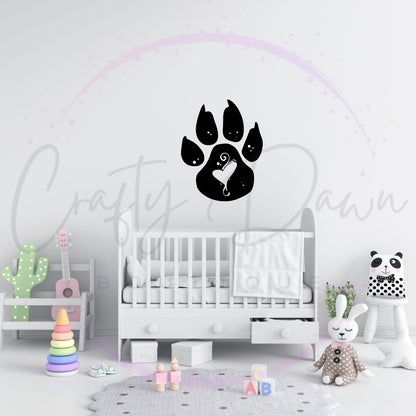 Paw Heart Decal