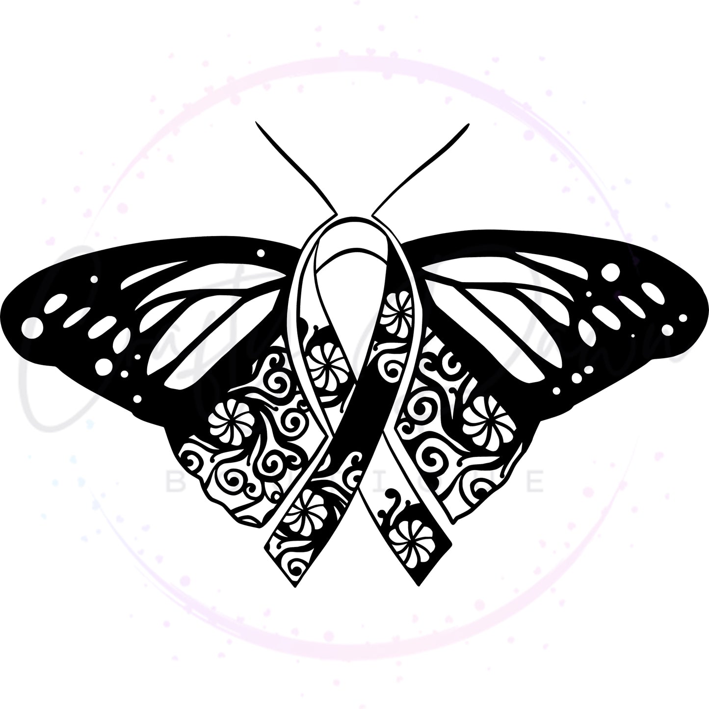 Ribbon Butterfly Decal