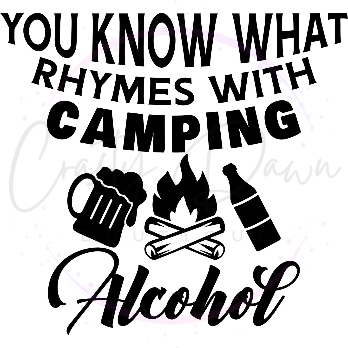 What Rhymes With Camping Decal