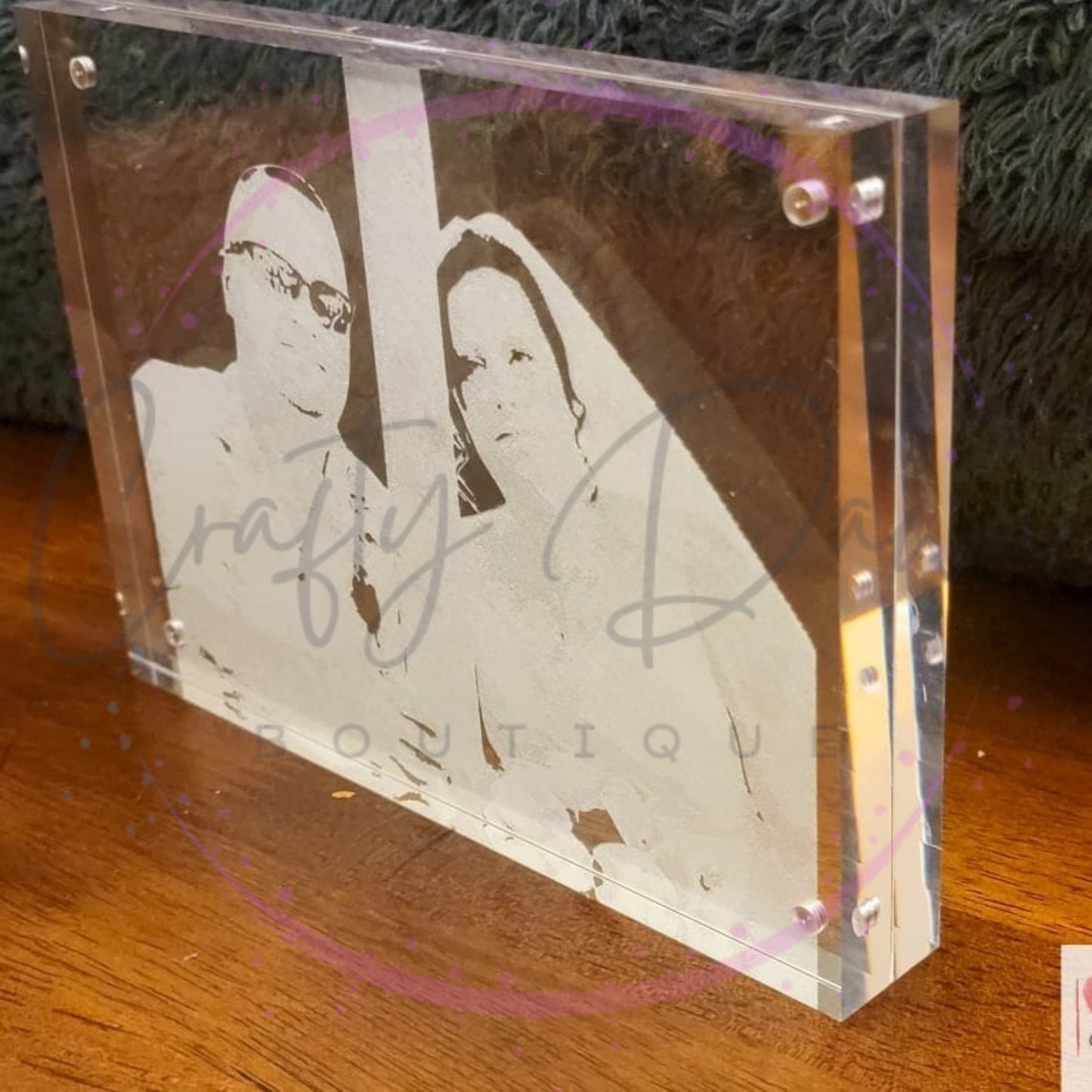 Custom Engraved Acrylic Block Photo