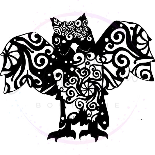 Owl Mandala Decal 2