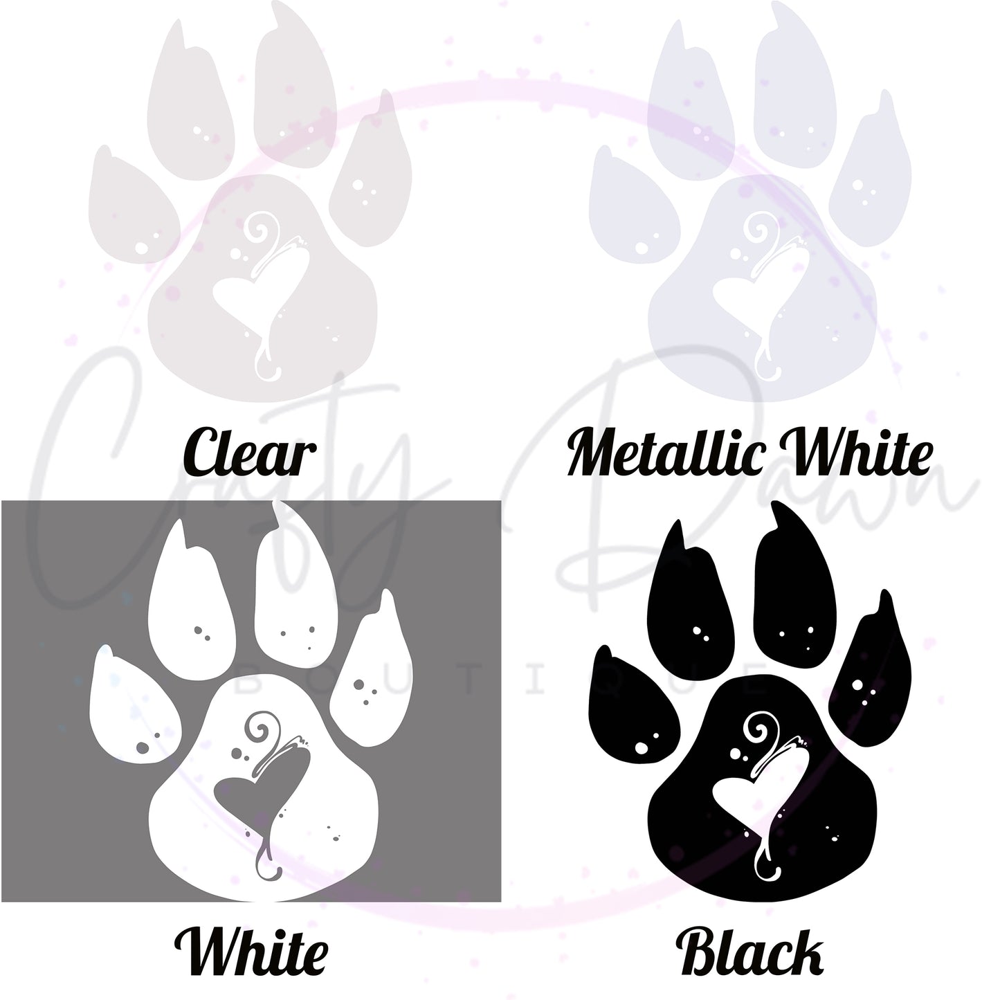 Paw Heart Decal