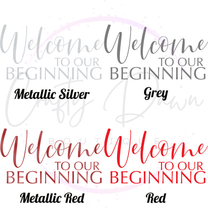 Welcome To Our Beginning Acrylic Wedding Sign