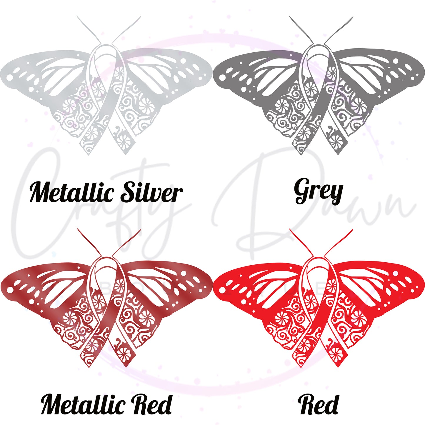 Ribbon Butterfly Decal