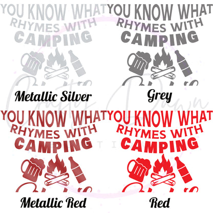 What Rhymes With Camping Decal