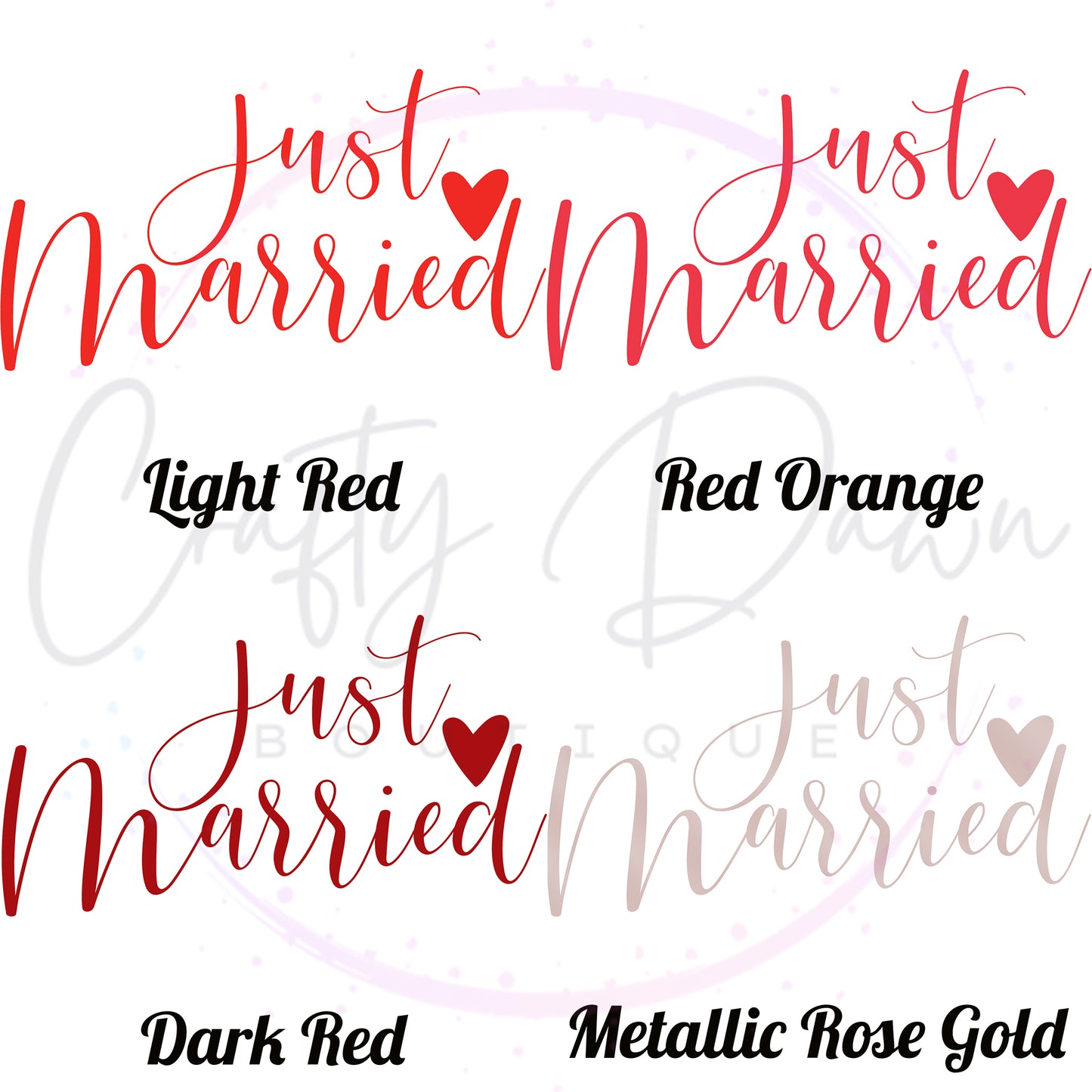 Just Married Acrylic Wedding Sign