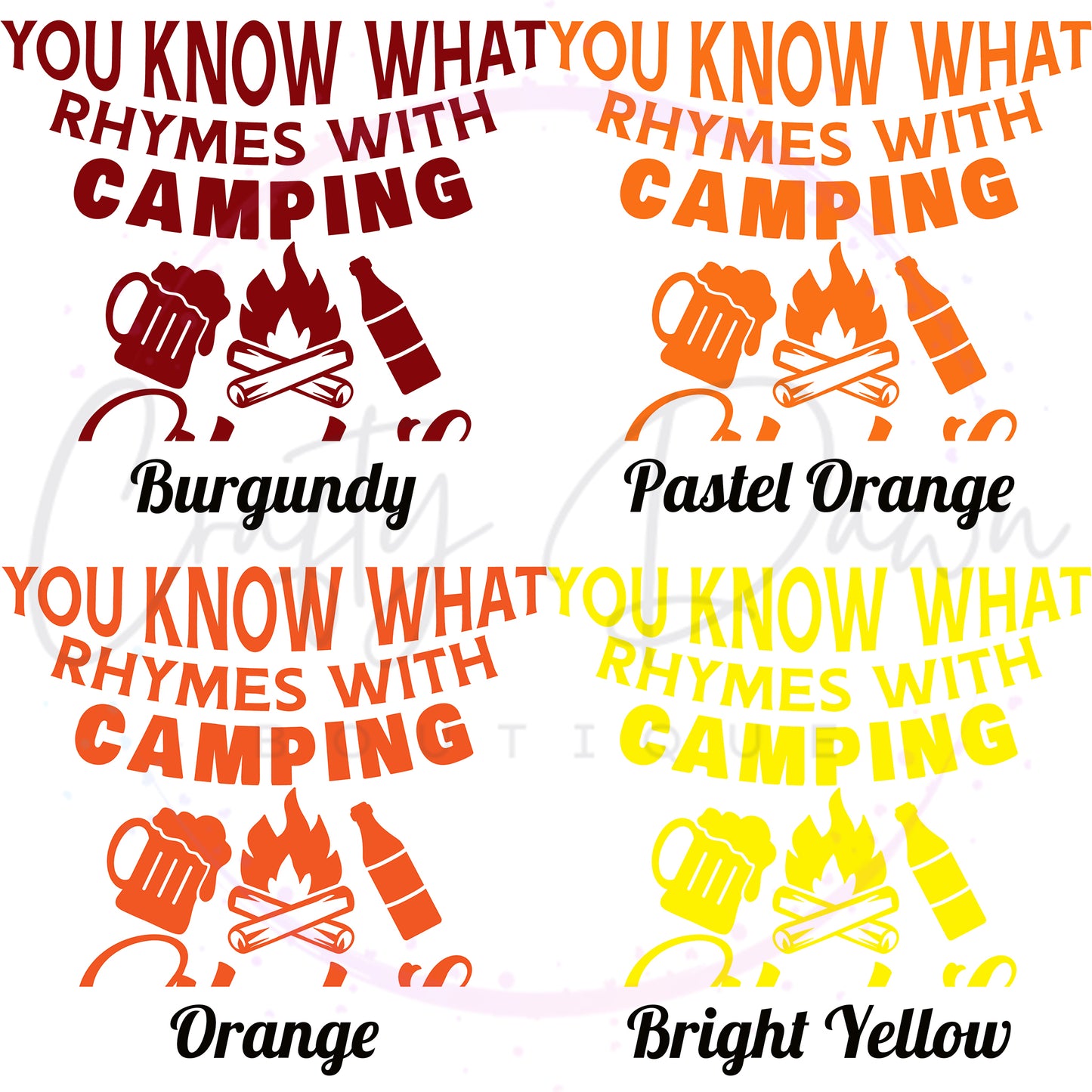 What Rhymes With Camping Decal