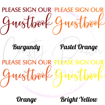 Please Sign Our Guestbook 2 Acrylic Wedding Sign