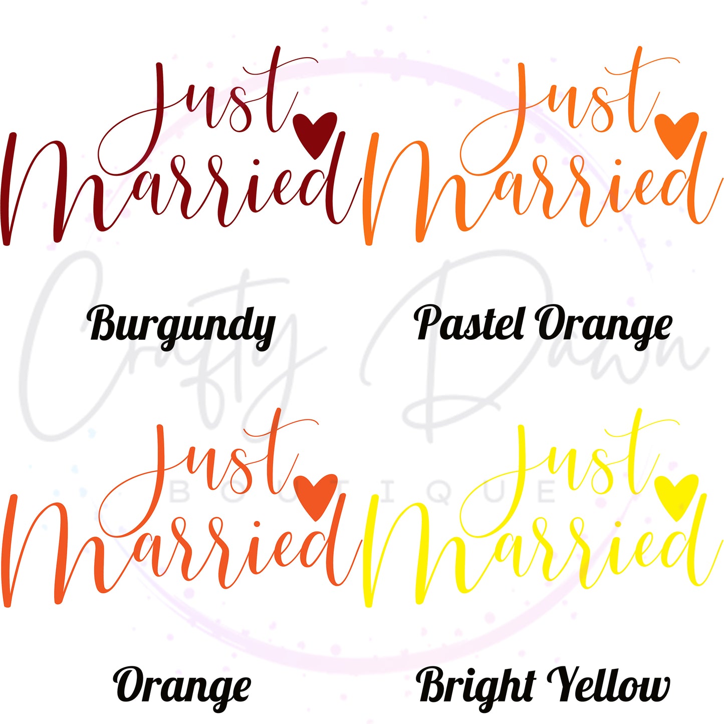 Just Married Acrylic Wedding Sign