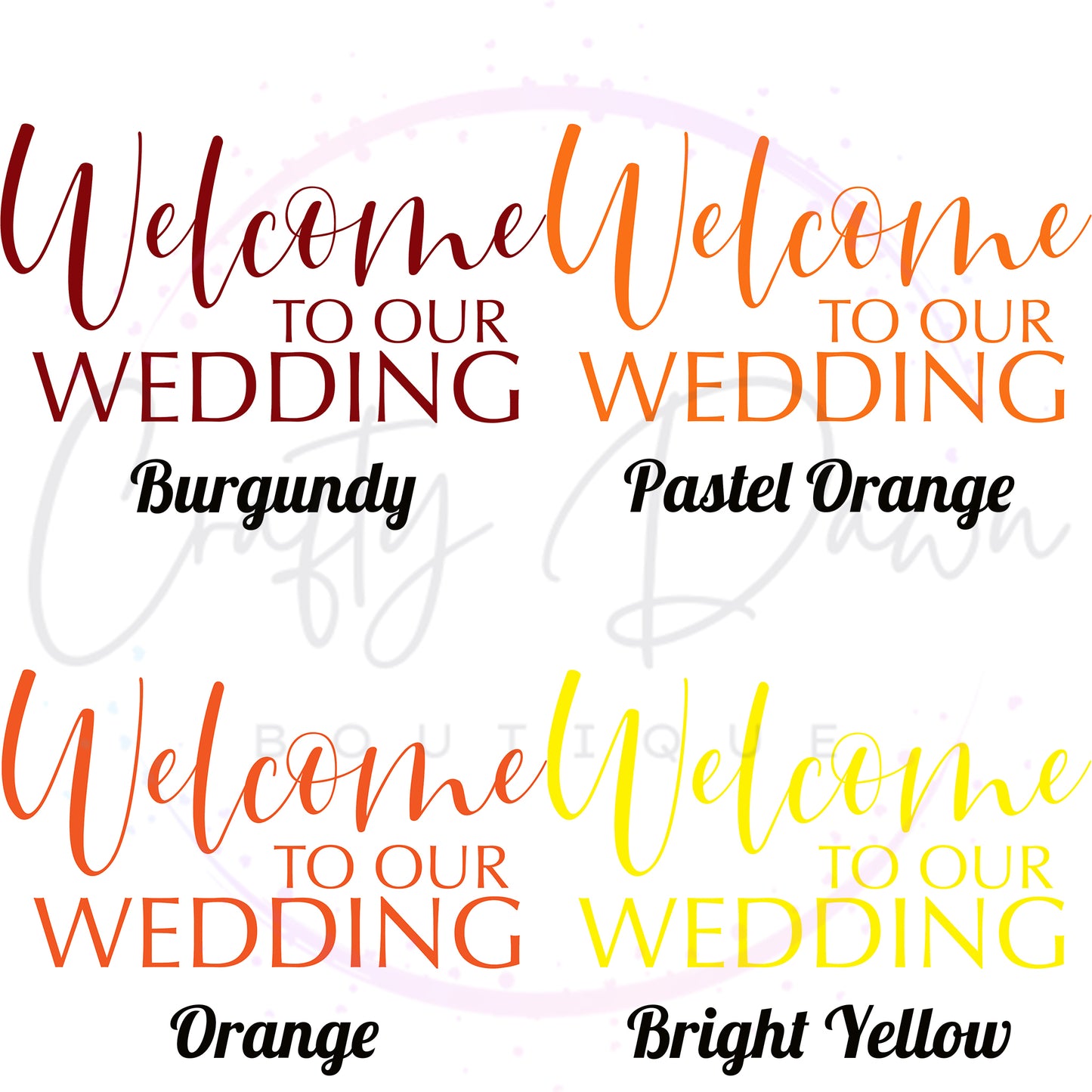 Welcome To Our Wedding Acrylic Wedding Sign