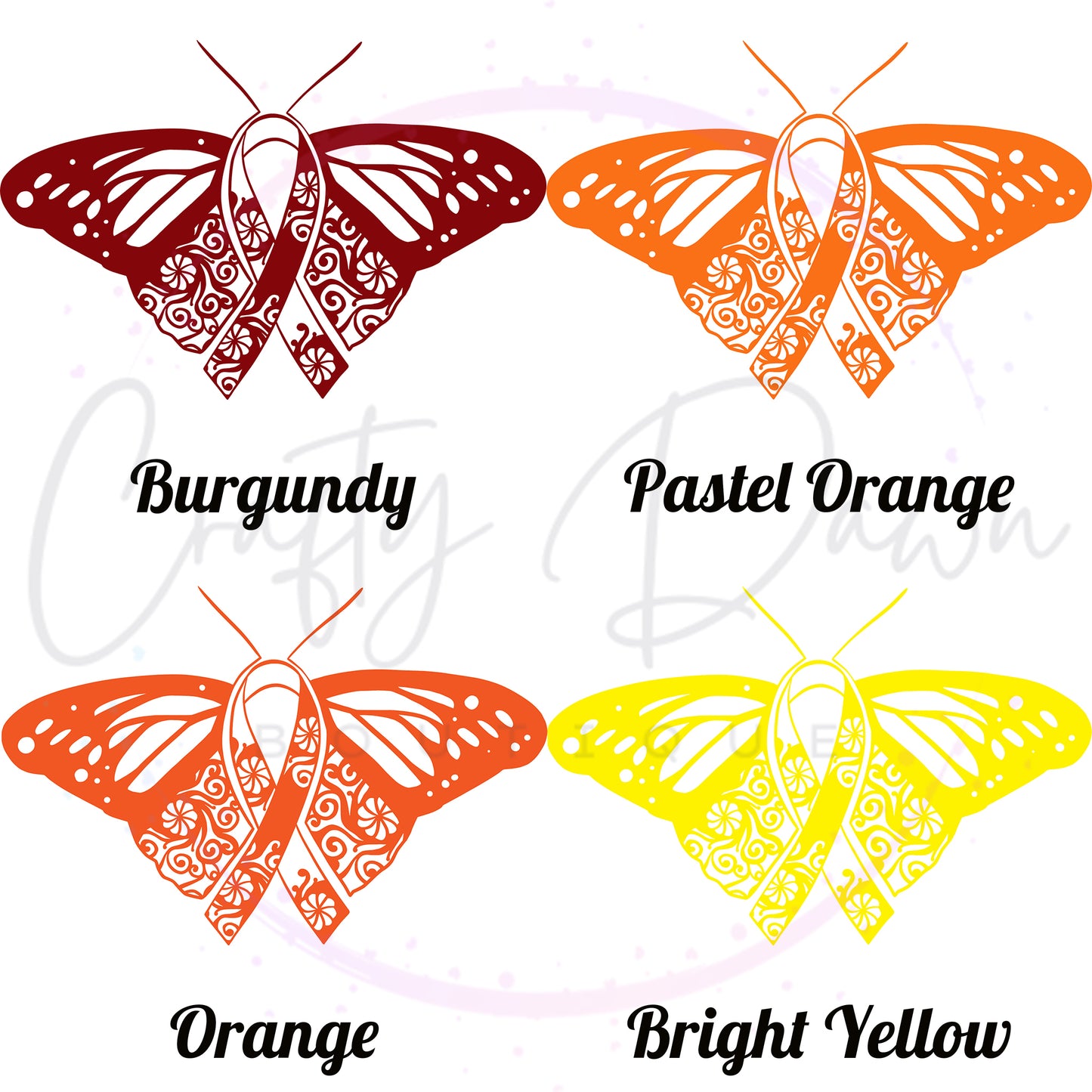 Ribbon Butterfly Decal