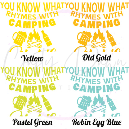 What Rhymes With Camping Decal