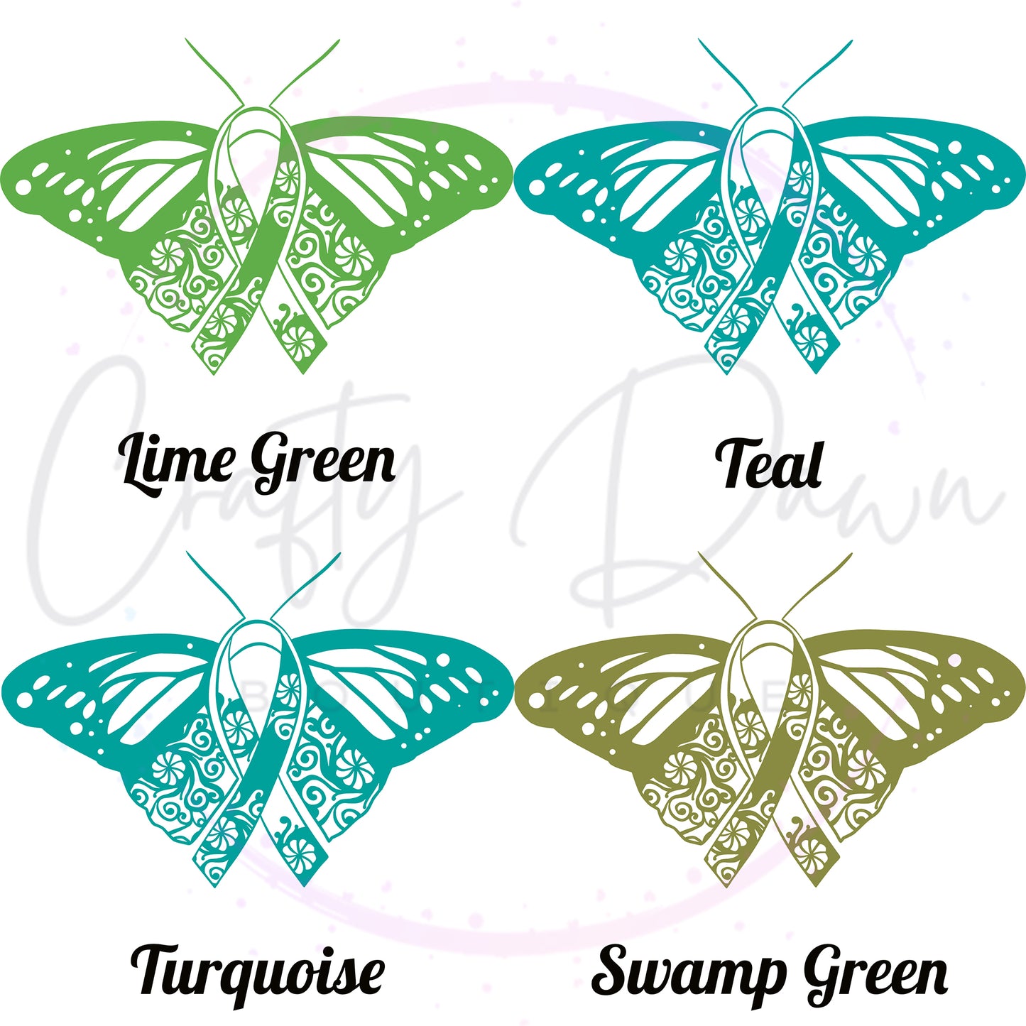 Ribbon Butterfly Decal