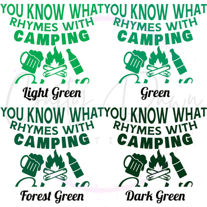 What Rhymes With Camping Decal