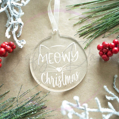 Meowy Christmas Acrylic Ornament