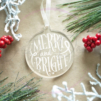 Merry And Bright Acrylic Ornament