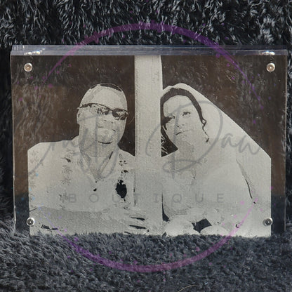 Custom Engraved Acrylic Block Photo