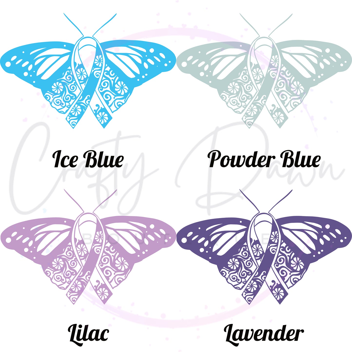 Ribbon Butterfly Decal