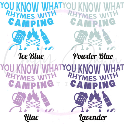 What Rhymes With Camping Decal