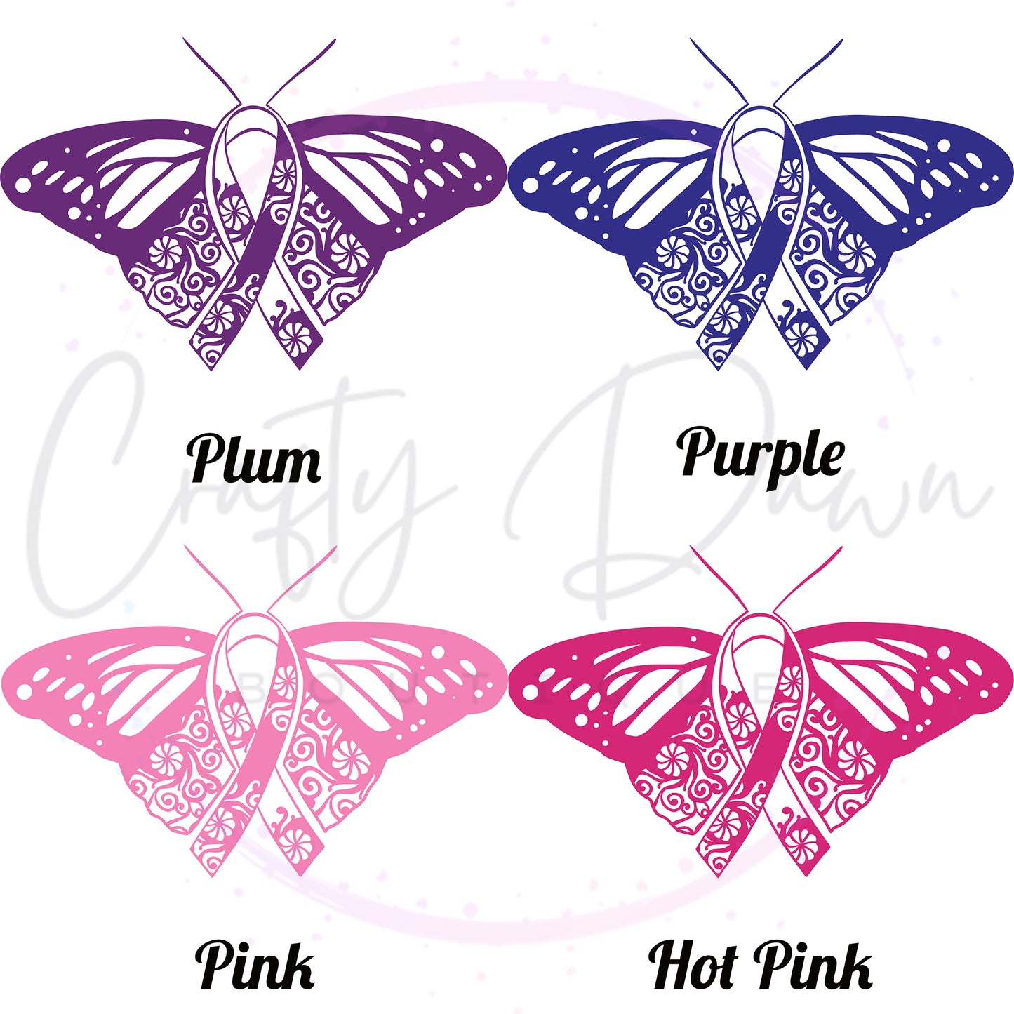 Ribbon Butterfly Decal