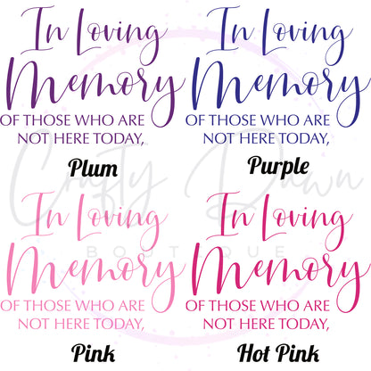 In Loving Memory Acrylic Wedding Sign