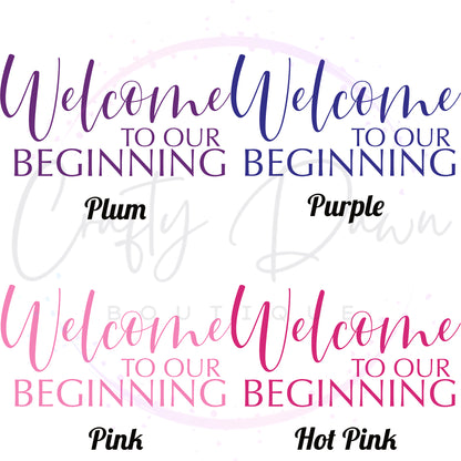 Welcome To Our Beginning Acrylic Wedding Sign