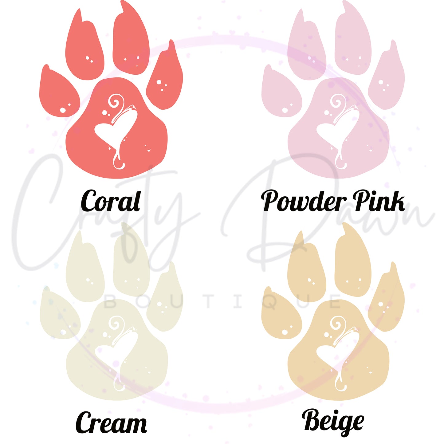 Paw Heart Decal