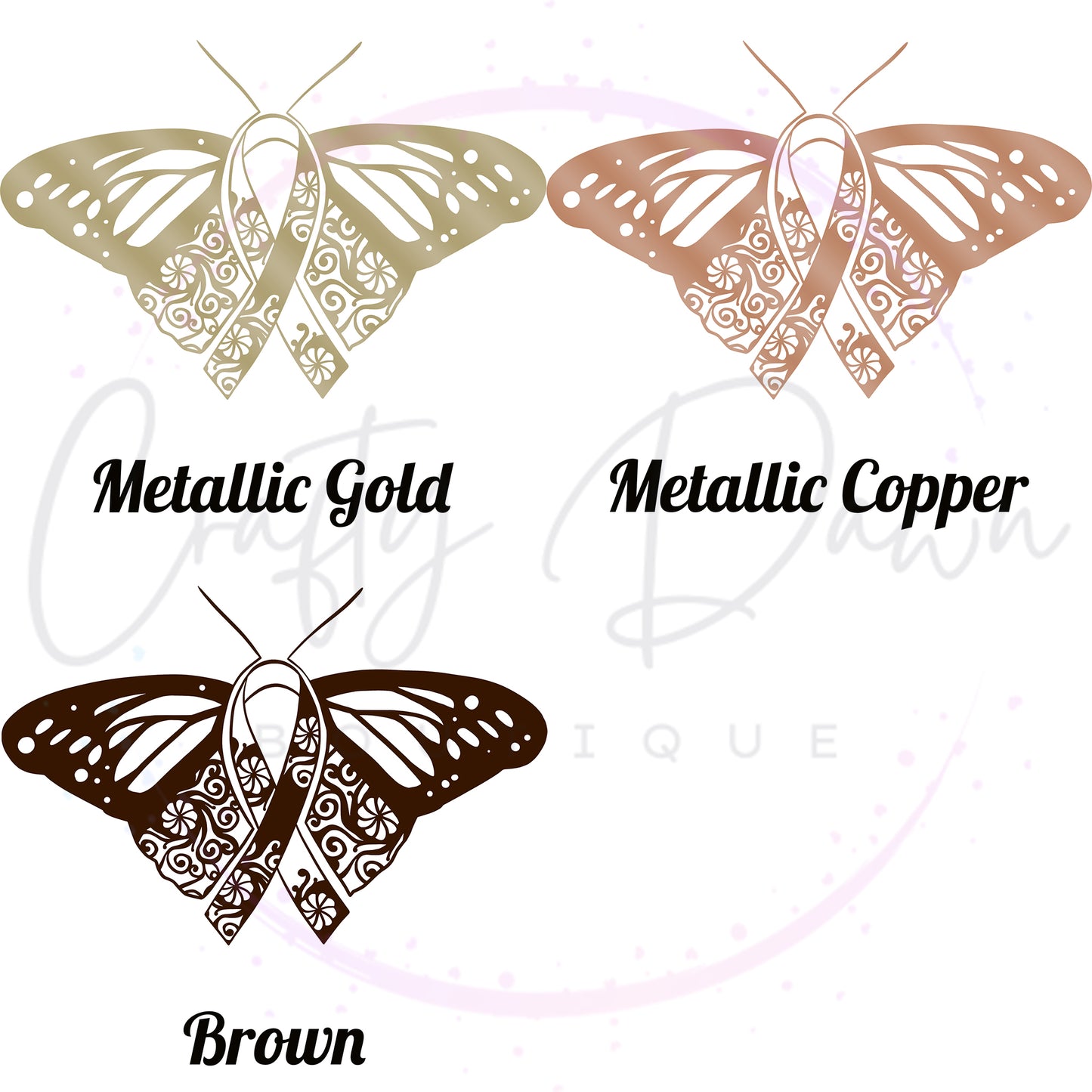 Ribbon Butterfly Decal