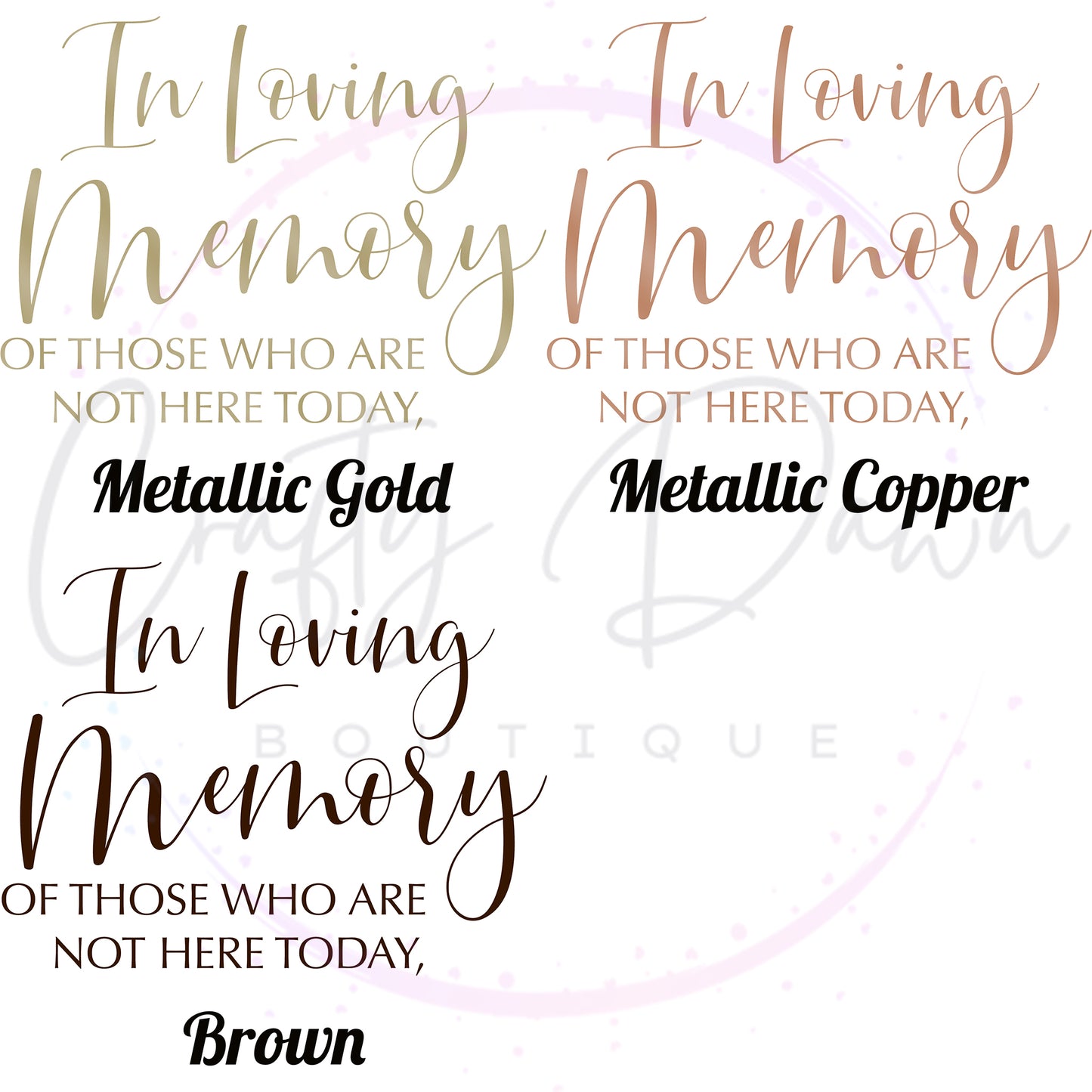 In Loving Memory Acrylic Wedding Sign