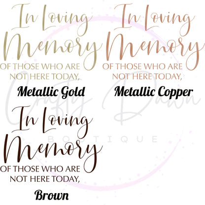 In Loving Memory Acrylic Wedding Sign