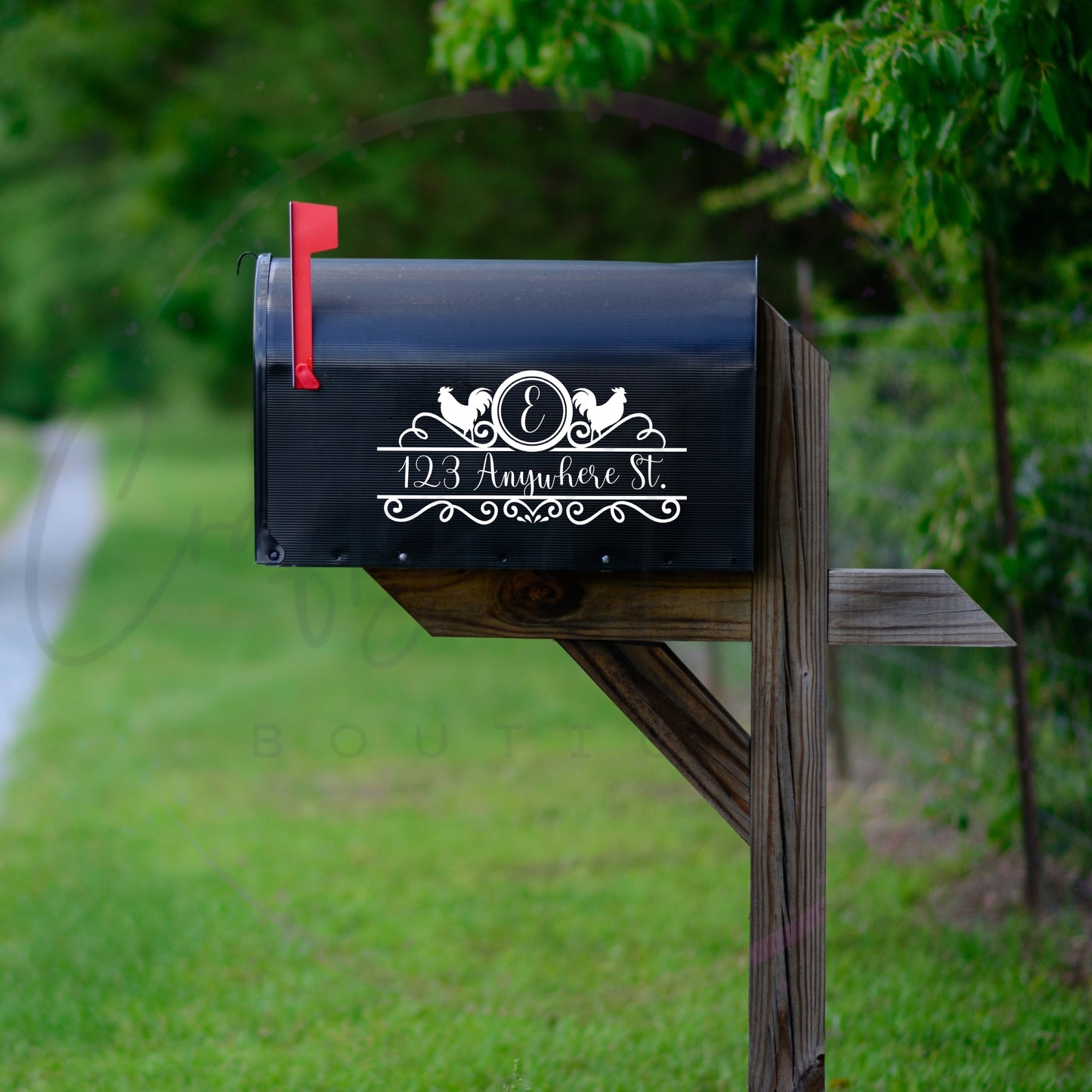 Rooster Mailbox Decal