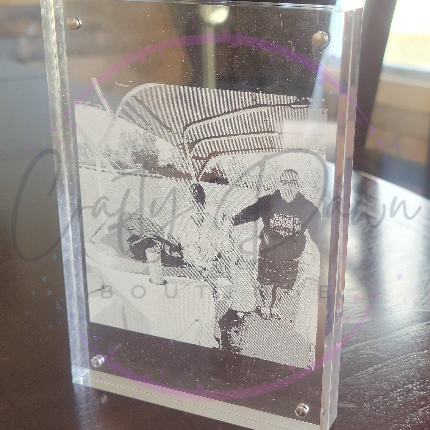 Custom Engraved Acrylic Block Photo