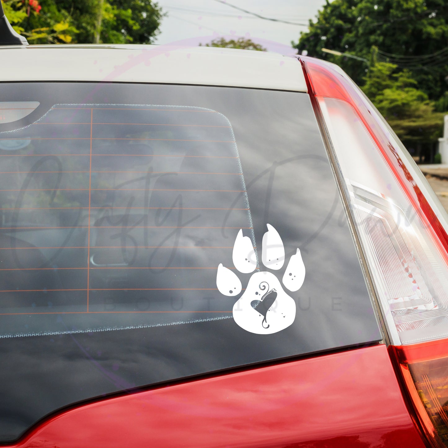 Paw Heart Decal