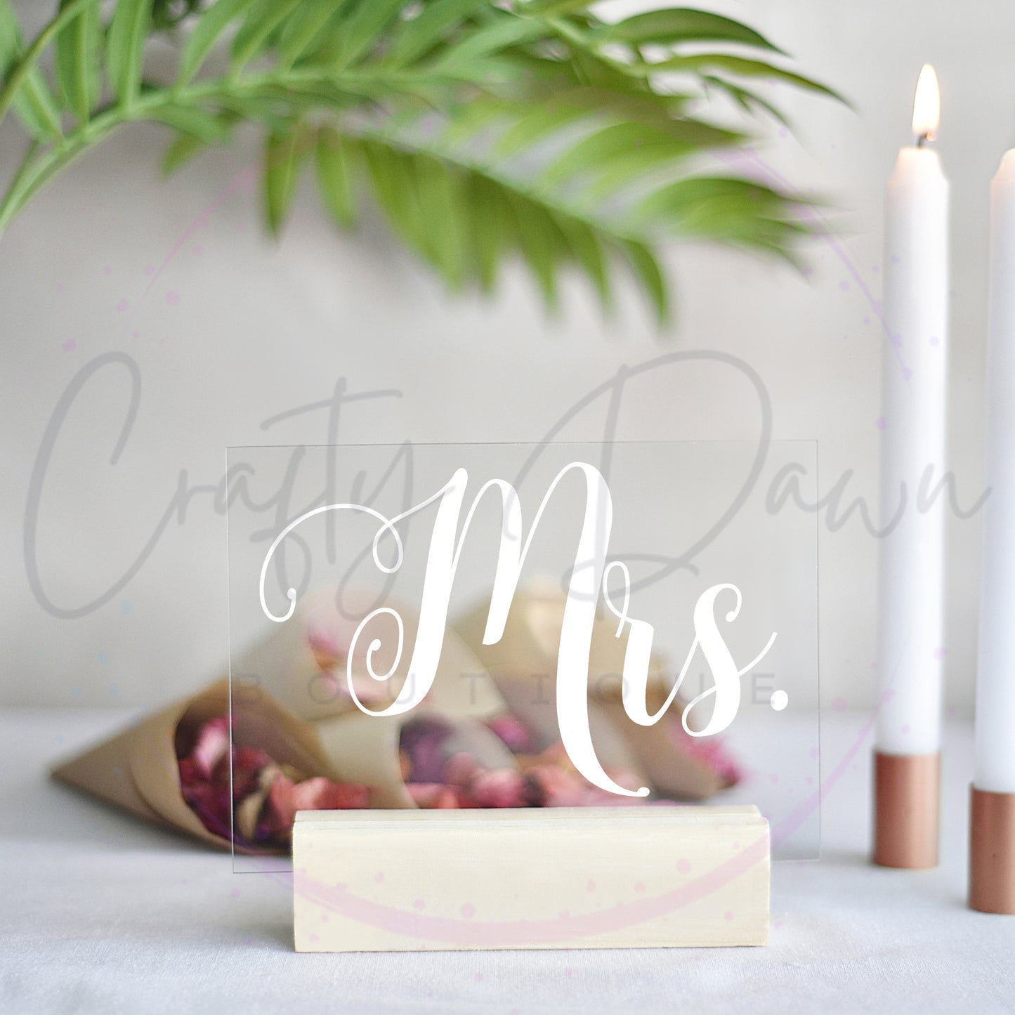 Mrs. Acrylic Wedding Sign