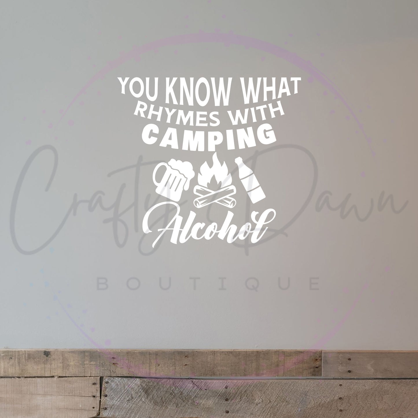 What Rhymes With Camping Decal