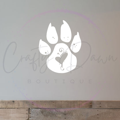 Paw Heart Decal