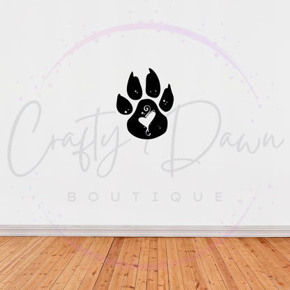 Paw Heart Decal