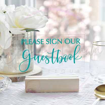 Please Sign Our Guestbook 2 Acrylic Wedding Sign