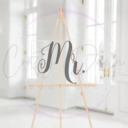 Mr. Acrylic Wedding Sign