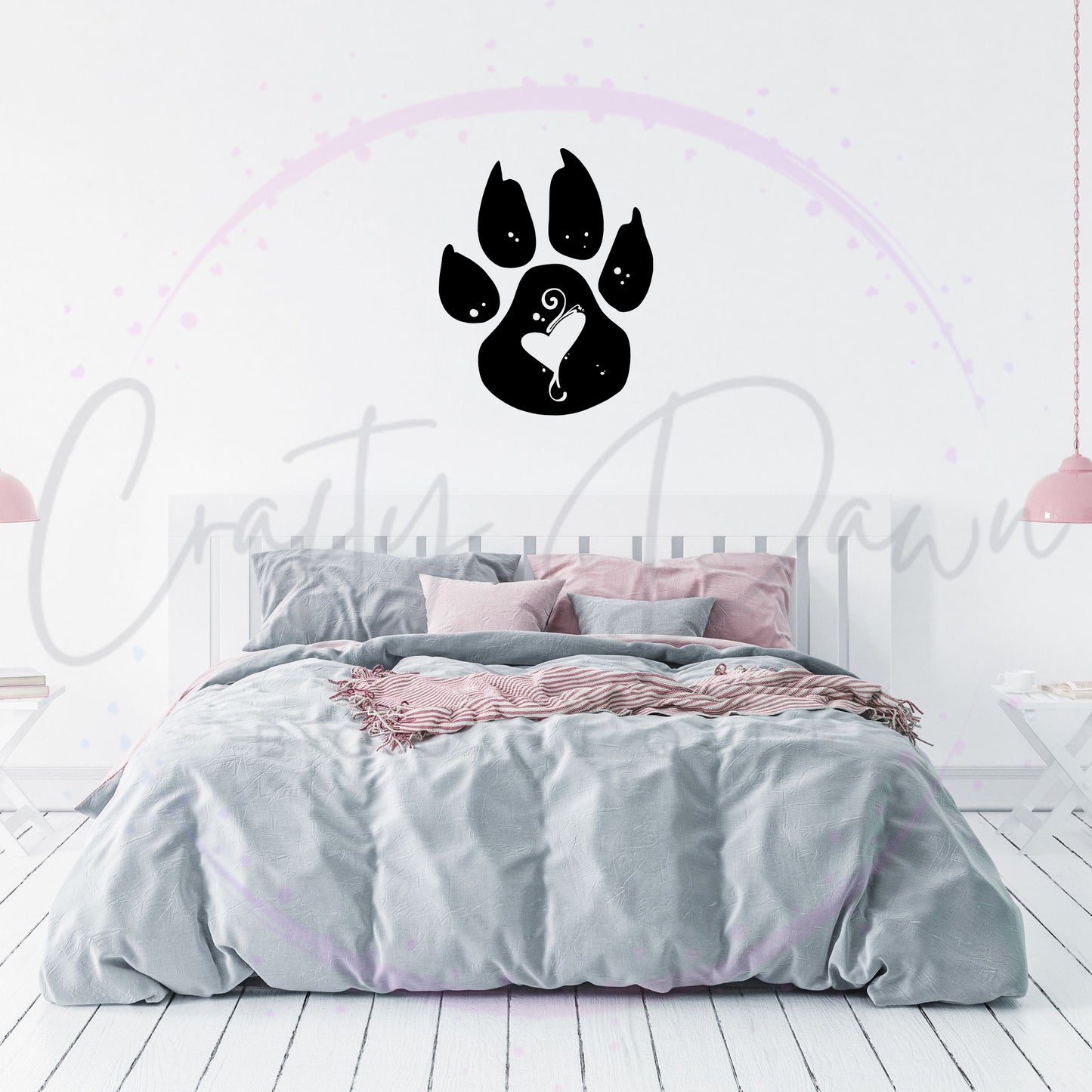 Paw Heart Decal