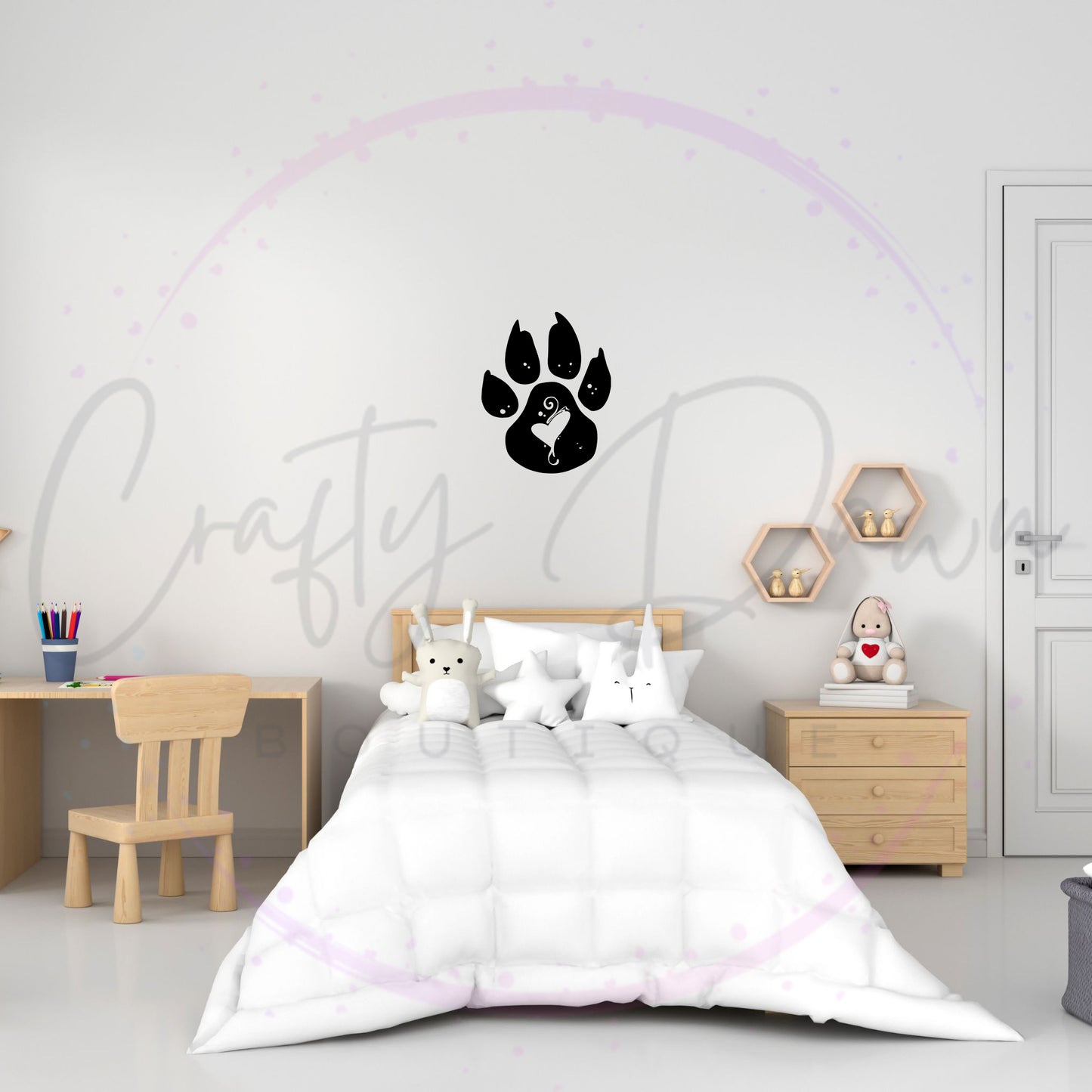 Paw Heart Decal