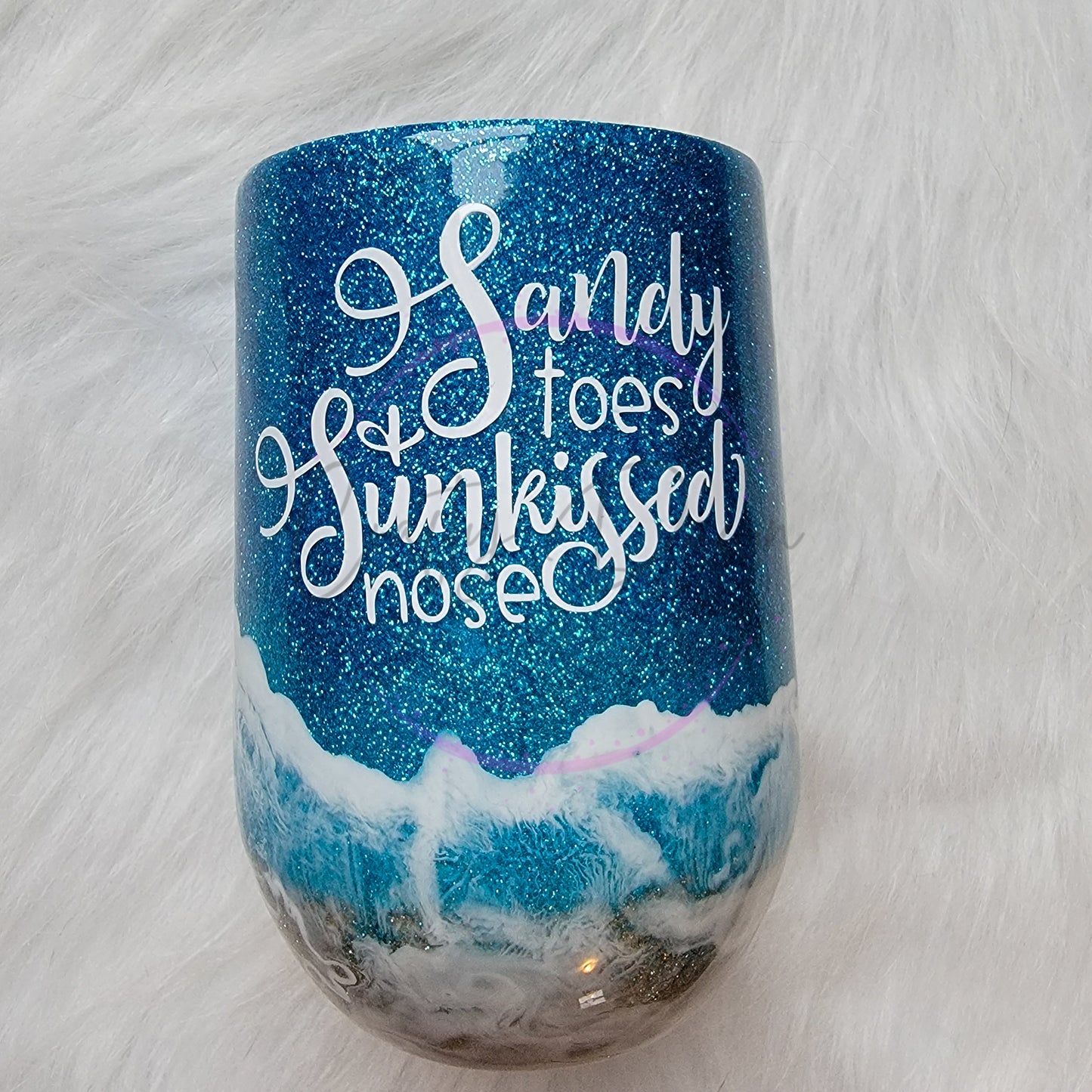 12oz Sandy Toes Wine Glass