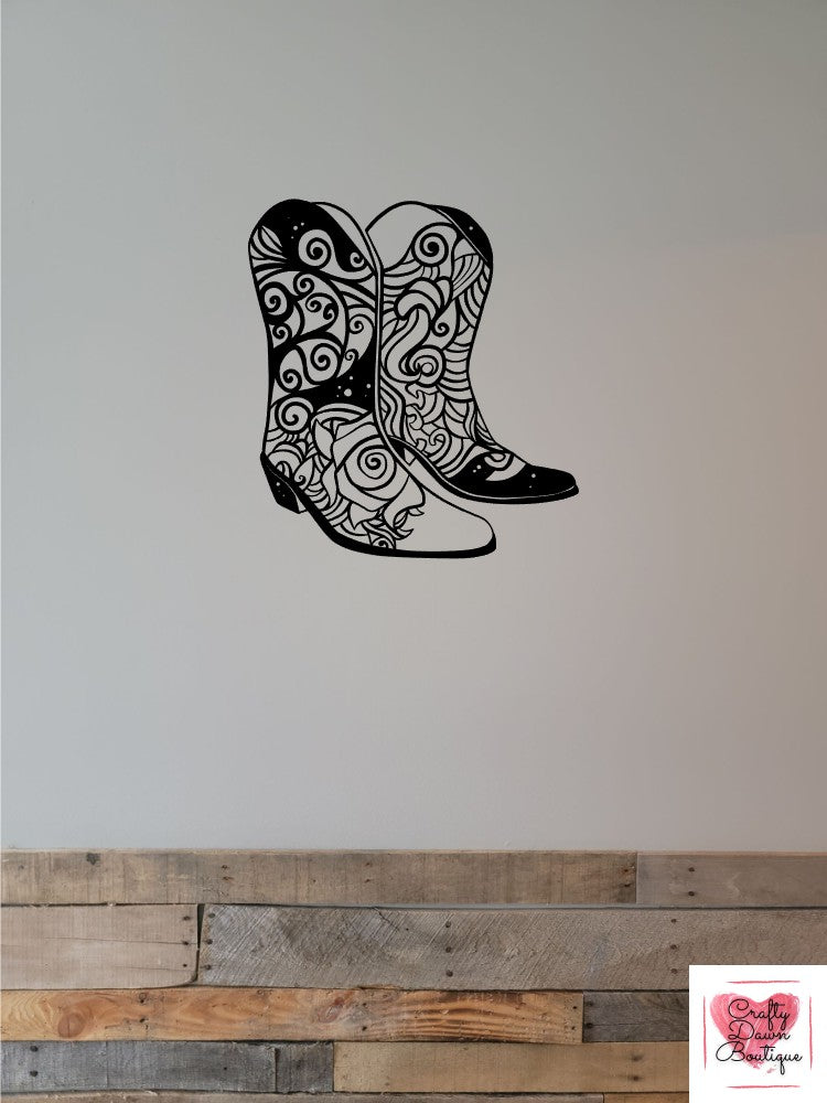 Cowboy Boots Mandala Decal