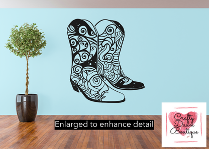 Cowboy Boots Mandala Decal